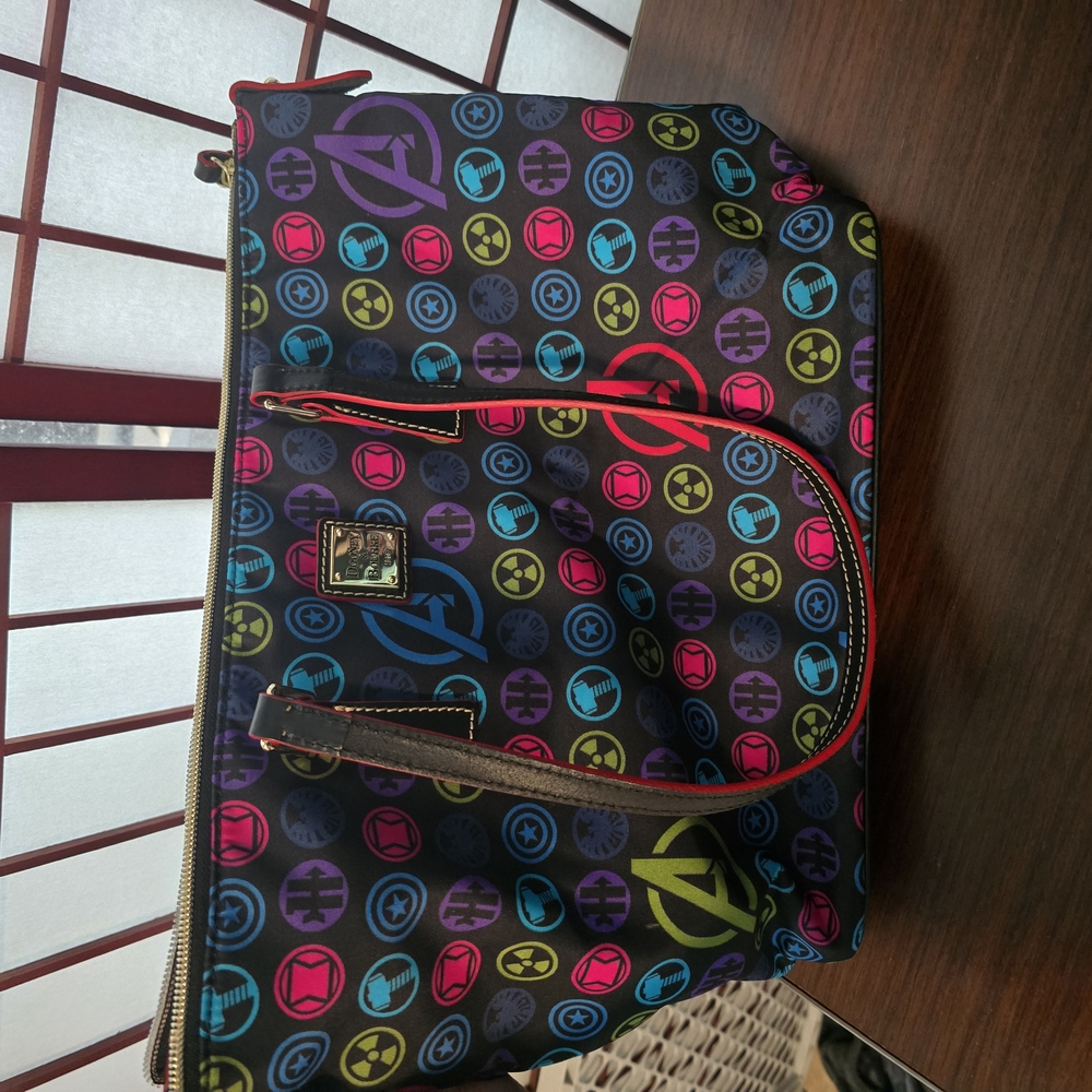 Dooney & Bourke Red and Pink Tote Bag with Whimsical Design